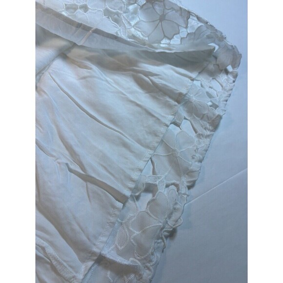 Storia Mini Dress White Lace Large Plunge Neckline V-neck Backless Eyelet - Picture 9 of 12